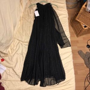 Stunning Mango Pleated Black Evening Dress!!!!